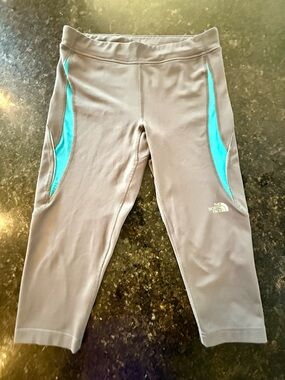 The North Face Flight Series Gray/Blue Cropped Leggings Capri Size M